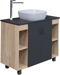 Grossman Мебель для ванной Флай 100 GR-3019 дуб сонома/серая – фотография-4
